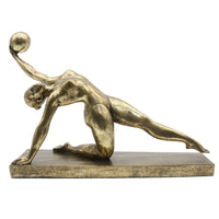 Gift Idea Home Golden Ornament Gymnast Statue Geometric Style Metal Gymnast Figurine for Living Room