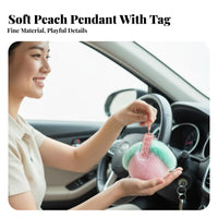 Soft and Silky Peach Soft Ball Keychain Cute Design Soft Peach Key Fob Ideal Gift for Girls, Car Owners, Handbag Decoration, Keys, Backpack