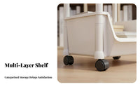 Mobile Toy Organizer Easy to Move Mobile Shelving Unit Rolling Storage Cart Space Saving Multi-Tier Utility Trolley for Bathroom