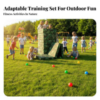 Adjustable Obstacles Kids Obstacle Course Modular Design Children's Physical Training Set Heavy Duty Climbing and Crawling Playset Easy Installation for Preschoolers, Playground, Daycare