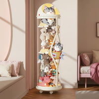 Stuffed Animal Storage Tube with Wheels Clear Toy Organizer with Double Zipper Transparent Stuffed Animal Storage Tube for Young Children, Playroom