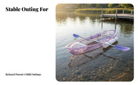 2-Person Transparent Kayak Transparent Design Transparent Paddle Craft Unihull Hull Paddle Boat for Families, Outdoor Fans, Scenic Spots, Parks And