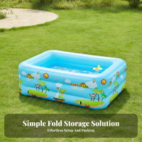 Three-Layer Shallow Inflatable Pool Bubble-Textured Inflatable Kiddie Pool Printed Cartoon Water Play Holiday-Themed for Babies, Children