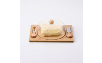Rectangular Bamboo Butter Dish Countertop Butter Dish with Cover for Breakfast, Fridge Storage