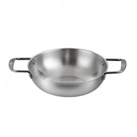 Food Grade Double Handle Soup Pot Riveted Handles Wide Shallow Pot Polished Finish Kitchenware Simple Design