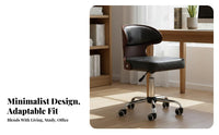 Armless Rolling Desk Chair Space-Saving Design rotating Stool Padded Seat
