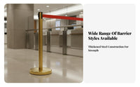 Heavy-Duty Base Retractable Belt Stanchion Anti Stainless Steel Queue Post Wear-Resistant Queue Management Pole Long-Lasting Construction for Event Organizers, Venue Managers, Security Personnel, Banks, Underground Stations, Hotels