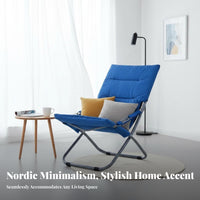 Foldable Adjustable Padded Recliner Sturdy Frame Lounge Chair Eron-the-Movenomic Design Portable Furniture Breathable for Office Workers, Homeowners, Dormitory, Rest Time, Living Room, Balcony