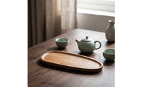 Wood Serving Tray Tray with Raised Rim Easy to Clean for Tea Time