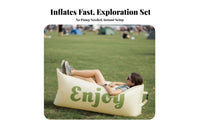 No Pump Required Wind-Inflated Lazy Bag Foldable Air Lounger Easy to Inflate Inflatable Furniture Lightweight for eventon the moveers, Beachon the moveers, Beach, Music events, Camping, explorer