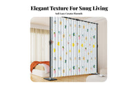 Drillnon-permanent Installation Tension Rod Partition Curtain tool-freestanding Design Floor-to-Ceiling Tension Pole Kit Adjustable Height and Width Room Divider Light-Blocking for Renters, Studio Apartment Dwellers, Students, Bedroom, Dressing Area