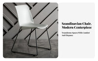 Modern Design Nordic Design Dining Chair Easy to Clean Minimalist Metal Leg Chair Lightweight Indoor Seating Space-Saving for Business Owners, Homeowners, Event Planners
