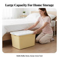 Wheeled Under-Bed Box Large Capacity Wheeled Latching Tote sturdyDuty Complimentary for Families, homeowners