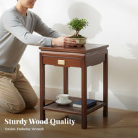 Carved Wooden Riser Traditional Design Display Stand Intricate Carving Multipurpose for New Homeowners, Tea Room, Special Events