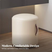 Upholstered Vanity Pouf Sturdy and long-lasting Small Stool High Load Capacity