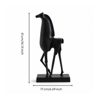 Horse Sculpture Minimalist Horse Statue Matte Black Figurine for Art Collectors, Shelf, Console Table