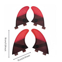 4 Pieces Base Fins Fiberglass Material     Fin Set Control System Glass Filled Honeycomb Surfboard Fins for Shortboard Riders