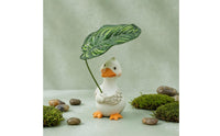 Leaf Topper Duck Garden Ornament Green Stem Resin Duck Ornament Textured Feathers Outdoor Decor Orange Beak for Courtyard, Potted Plants