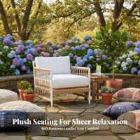 4 Pieces Waterproof 4-Piece Woven Seating set Weather-Resistant Outdoor Furnishings Water Patio Set Nordic Design for Families, Homeowners, Garden lovers, Balcony, rearyard, Porch, waterside