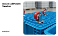 Wheeled Turnover Box Sturdy Storage Crate with Wheels Single-Piece Molding Wheeled Storage Bin with Lid for Movers, Logistics, Factory, Basement