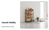 Multi-Purpose Mobile Bar Cart 360° Swivel Wheels 3-Tier Serving Trolley Space Saving 3-Tier Rolling Cart Heavy Duty for Restaurant Employees, Salon Technicians, Apartment Dwellers, Dining Room, Small Areas, Office, Bedroom