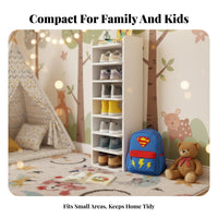 Narrow Shoe Rack Space-Saving Entryway Shoe Stand Simple Design Household Storage for Families, Apartment Dwellers, Small Areas, Hallway, Closet