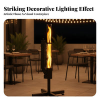 Black Metal Freestanding Heater Square Base Vertical Heater Slim Upright Pellet Fire Tube Modern Industrial