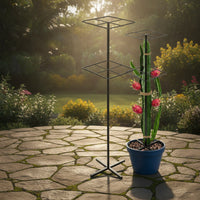 Climbing Plant Support with Lattice Top Freestanding Garden Trellis Stand Vertical Metal Plant Support for Gardeners, Potted Plants, Balcony
