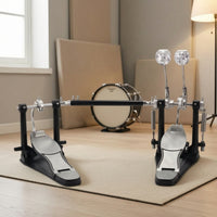 Adjustable Double Bass Drum Pedal Universal Double Kick Pedal Compatible Driveshaft Rod Responsive for Practice Rooms