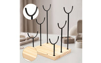 Jewelry Display with Wood Base Space-Saving Jewelry Stand with Wood Base Sturdy