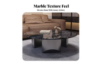 Light Luxury design Round Pedestal Table Modern Design Household Furniture Marble Pattern Top space-saving Size for Apartment Dwellers, Interior Decorators, Homeowners, Living Room, Next to Sofa, Lounge Area, Entryway