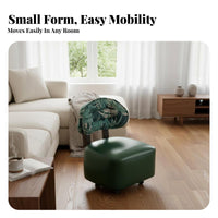 With rear supportrest Lowheight Wheeled Stool Easy to Move Rolling Pouf 360-Degree Casters Small Chair noiseless casters for Children, Elderly, Homemakers, Living Room, Kitchen, Playroom, Garage