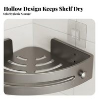 Drillnon-Drill Installation Triangular Corner Holder No Drilling Required 2-Tier Corner Holder Waterproof Bathroom Organizer Rust-Proof for Homeowners, Families, Students, Kitchen, Shower, Restroom, Toilet
