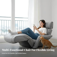 Upholstered Armchair Feline-Resistant Resistant Ergonomic Enveloping Chair Lumbar Support Modern Design for Pet Owners, Balcony