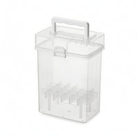 Marker Holder Secure Storage Case with Latch Sturdy Clear Container with Lid for Artists, Students, Art Studio, Classroom, Desk