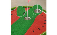 Floating Golf Target with Cup Complete Watermelon Golf Target Mat Floating Putting Green Realistic Artificial Turf for Golfers