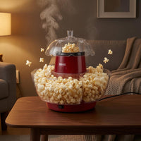 Red Body Popcorn Appliance with Bowls Transparent Lid Electric Popcorn Appliance 1200W Kitchen Appliance European Plug