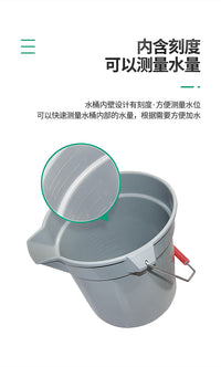加水桶带刻度10L设备配比家用方口长嘴大小号塑料保洁加厚提水桶 超宝蓝色14L大号加水桶x1
