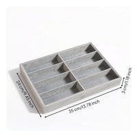 8-Compartment Jewelry Organizer Tray with Dividers Open-Top Jewelry Tray with Dividers Shallow Scratch-Resistant for Vanity