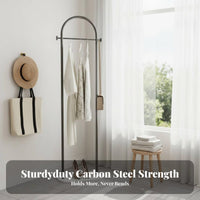 Space-Saving Floor-Standing Coat Tree Minimalist Design Freestanding Hook Pole Stable Base Garment Rack Sturdy Construction for Families, Homeowners, Students, Bedroom, Entryway, Hallway, Living Room