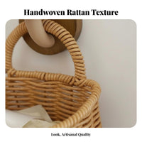 Wall Storage Basket with Handle Multi-Functional Imitation Rattan Wall Basket Home Organization Sturdy PP Material Versatile