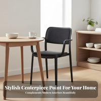 Stackable Design Upholstered Armchair With Armrests Dining Chair Minimalist Design Household Furniture Comfortable Padding for Families, Homeowners, Business Owners, Restaurant, Reception Area, Living Room, Reading Nook