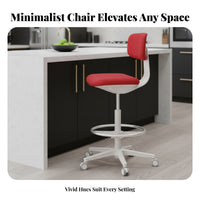 Modern and design Adjustable Saddle Stool Built-in Footrest Bar Chair Comfortable Seat Seating Furniture 360-Degree rotating for Business Owners, Design aficionados, Reception Area, Kitchen, Dining Room, Parties