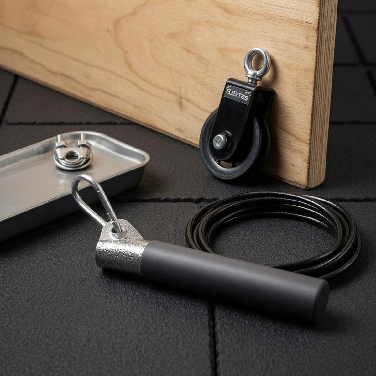 Metal Hardware Cable Pulley Accessory Durable Pull-down Pulley Black Lat Pulldown Handle Compact