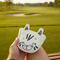 Putter Headcover with Cat Ears Cute Golf Putter Headcover Golf Club Cover PU Leather Soft-Lined for Golfers