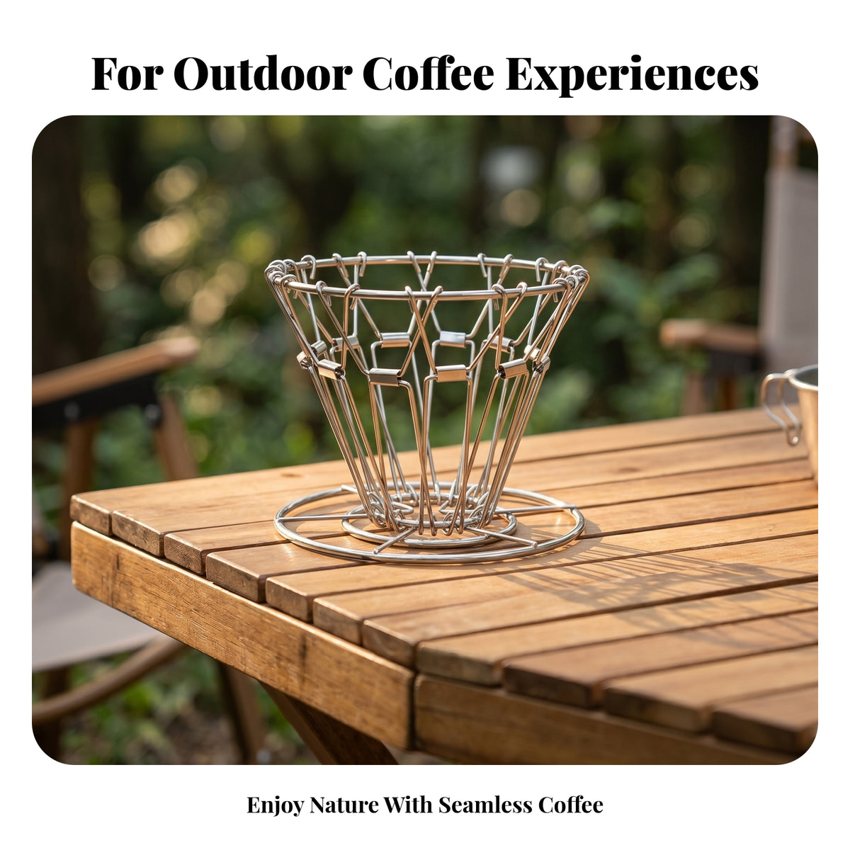 Lightweight Folding Coffee Filter Holder Retro Collapsible Coffee Dripper Compact Storage Foldable Pour-over Stand Portable for Camping, Outdoor Use