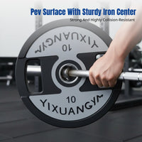 Rubber Coated PEV Barbell Plate, Hand Grip Weight Plate, Commercial & Home Gym, Large Hole, Strength Training Accessory