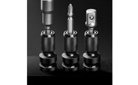 Knurled Grip Hex Square Adapter Spring-Loaded Hex to Socket Adapter Telescoping Sleeve Power Drill Socket Driver Adaptor Anti-Slip