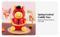 Chinese New Year Horse Doll Good Luck Charm Chinese New Year Horse Stuffed Festive Design for Family, Adults, Spring Festival, Bedroom