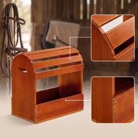 Wooden Saddle Rack Heavy Duty Horse Saddle Stand Rustic for Tack Room, Stables